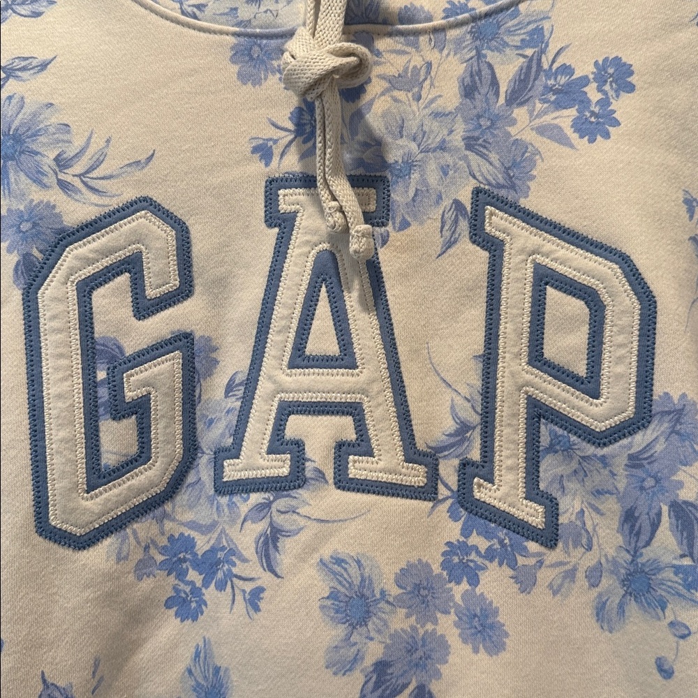 GAP Sz Large, Blue Floral Hoodie & Sweatpants Set - Picture 3 of 4
